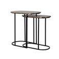 Chandon Side Table - 2 Tier - Oval - Champagne Gold and Black - Aluminium