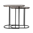 Chandon Side Table - 2 Tier - Oval - Champagne Gold and Black - Aluminium