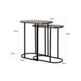 Chandon Side Table - 2 Tier - Oval - Champagne Gold and Black - Aluminium