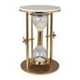 Tempus Gold and White Marble Top Round Side Table