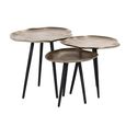 Volenta Side Table - Set of 3 - Abstract - Champagne Gold and Black - Aluminium