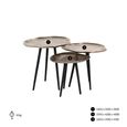Volenta Side Table - Set of 3 - Abstract - Champagne Gold and Black - Aluminium