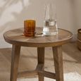 Sorrento Side Table - Round - Chevron - Elm Wood