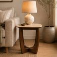 Portland Side Table - Square - Natural and Walnut - Sintered Stone and Wood