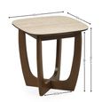 Portland Side Table - Square - Natural and Walnut - Sintered Stone and Wood
