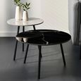 Casper Side Table - Set of 2 - Round - Grey and Black - Sintered Stone and Metal