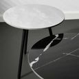 Casper Side Table - Set of 2 - Round - Grey and Black - Sintered Stone and Metal