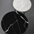 Casper Side Table - Set of 2 - Round - Grey and Black - Sintered Stone and Metal