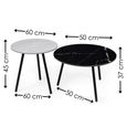 Casper Side Table - Set of 2 - Round - Grey and Black - Sintered Stone and Metal