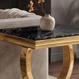 Glacier Side Table - Square - Black Marble & Gold