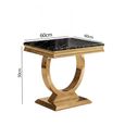 Glacier Side Table - Square - Black Marble & Gold