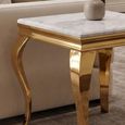 Louis Side Table - Square - Grey Marble & Gold