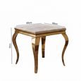 Louis Side Table - Square - Grey Marble & Gold