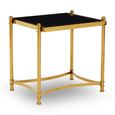 Ackley Side Table - Square - Black Glass - Gold Legs