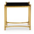 Ackley Side Table - Square - Black Glass - Gold Legs