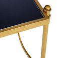 Ackley Side Table - Square - Black Glass - Gold Legs