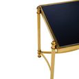 Ackley Side Table - Square - Black Glass - Gold Legs