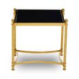Ackley Side Table - Square - Black Glass - Gold Legs