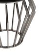 Ackley Side Table - Round - Black Glass - Silver Legs