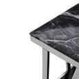 Ackley Side Table - Square - Black Glass - Silver Legs