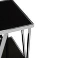 Ackley Side Table - Sqaure - Black Marble - Silver Legs