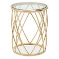 Ackley Side Table - Round - Clear Glass - Gold Legs