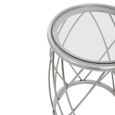 Ackley Side Table - Round - Clear Glass - Silver Legs