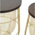 Agra Side Tables - Set of 2 - Mango Wood and Brass - Round