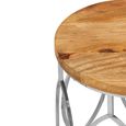Agra Side Tables - Set of 2 - Mango Wood and Metal - Round