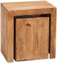 Ajmer Light Mango Wood Cubed Nest of 2 Tables