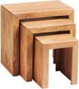 Ajmer Light Mango Wood Nest of 3 Tables