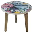 Allentown Bright Tropical Print Medium Round Lamp Table