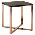 Allure End Table - Square - Black Marble Effect - Gold Base