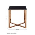 Allure End Table - Square - Black Marble Effect - Gold Base