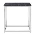 Allure End Table - Square - Black Marble - Chrome Base