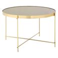 Allure Large Side Table - Round - Black Mirrored - Brushed Bronze Legs
