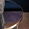 Allure Large Side Table - Round - Black Mirrored - Brushed Bronze Legs