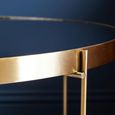 Allure Large Side Table - Round - Black Mirrored - Brushed Bronze Legs