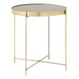 Allure Side Table - Round - Black Mirrored - Gold Legs