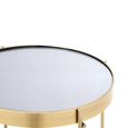 Allure Tall Side Table - Round - Black Mirrored - Rose Gold Legs