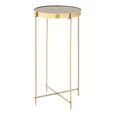 Allure Tall Side Table - Round - Black Mirrored - Rose Gold Legs
