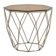 Allure End Table - Octagonal - Brown Glass - Brushed Bronze Base
