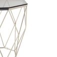 Allure End Table - Octagonal - Brown Glass - Brushed Nickel Base