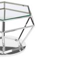 Allure Diamond Cut End Table - Clear Glass - Silver Base