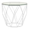 Allure End Table - Octagonal - Clear Glass - Chrome Base