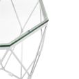 Allure End Table - Octagonal - Clear Glass - Chrome Base