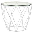 Allure End Table - Octagonal - Clear Glass - Chrome Base