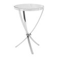 Allure Pinched Side Table - Round - Clear Glass - Chrome Legs