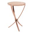Allure Pinched Side Table - Round - Clear Glass - Rose Gold Legs