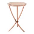 Allure Pinched Side Table - Round - Clear Glass - Rose Gold Legs